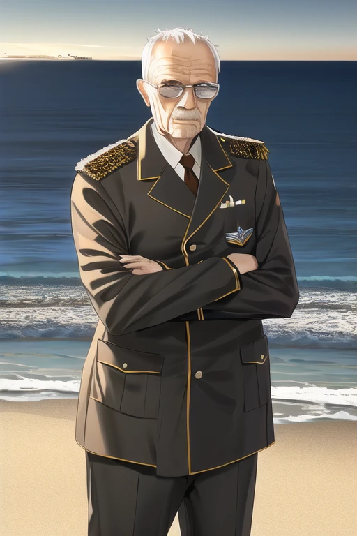 [NovelAI] tarde uniforme militar playa [Ilustración]